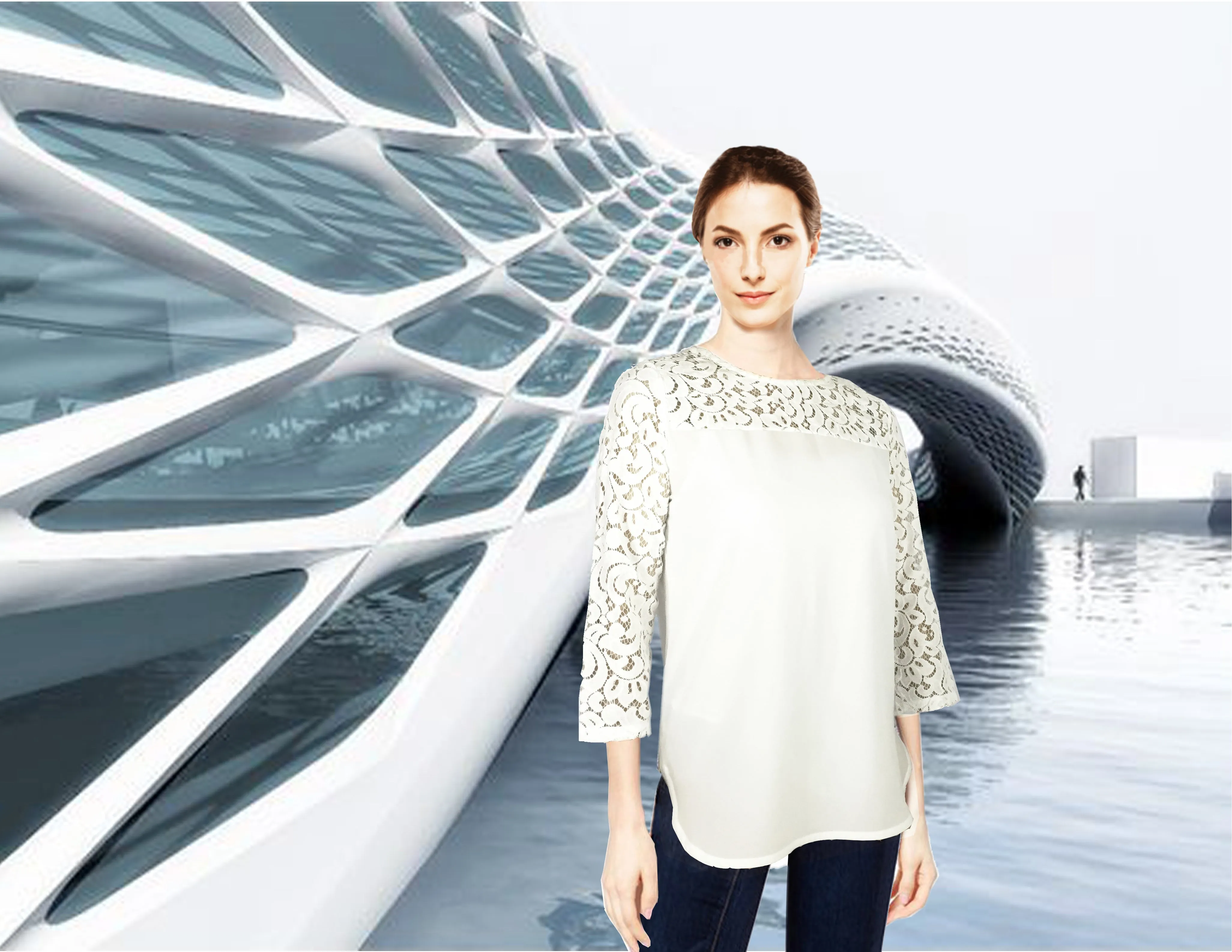 ASHORE WOMENS ELEGANT SHOULDER COTTON LACE BLOUSES