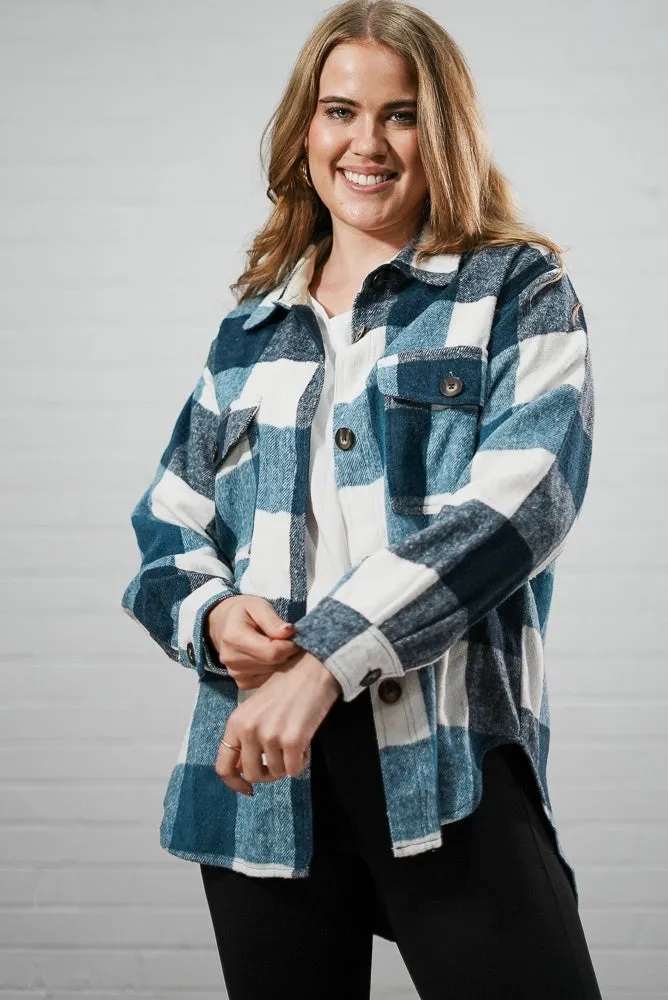 Button printed short shirt | PLAID SHORT SHIRT JACKET