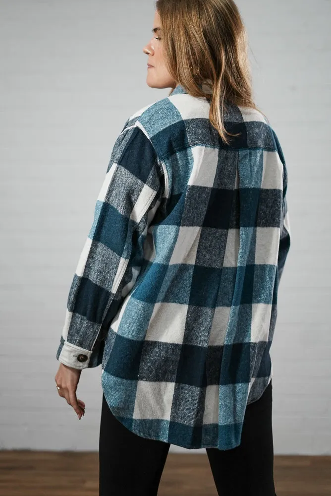 Button printed short shirt | PLAID SHORT SHIRT JACKET