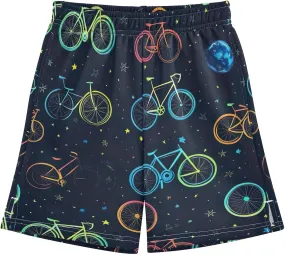 CHIFIGNO Colorful Neon Bikes Youth Boys Summer Shorts Cool Shorts Elastic Waist with Pockets Homewear 7-15Y