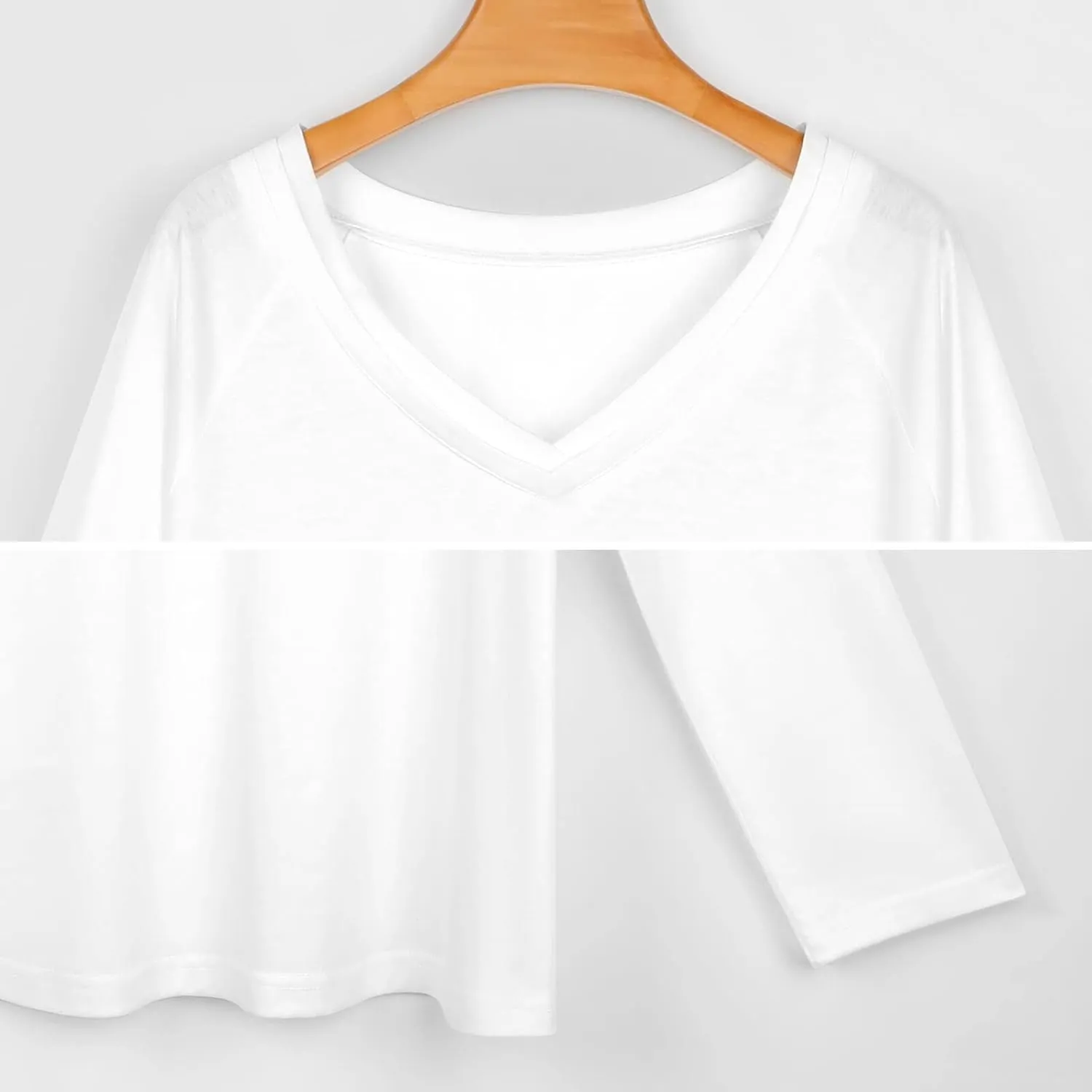 Colorful Flip Flops Pattern Womens T Shirts Print V Neck Casual Blouses Long Sleeve Tee Shirts Tops