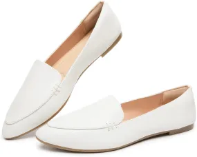 FINIWOR Loafers for Women Flats Shoes Women Pointed Toe Dress Shoes Comfortable Memory Foam Penny Loafers Slip On Shoes