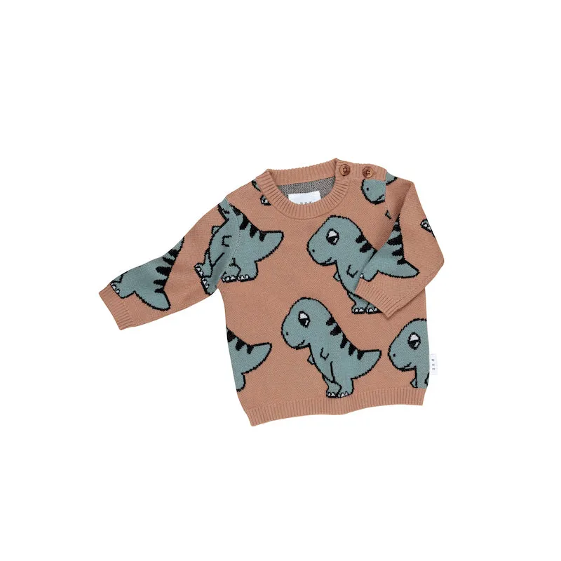 Huxbaby B-Ball Dino Knit Jumper