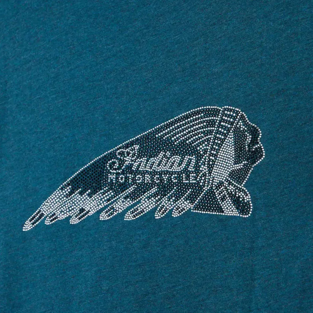 Indian Motorcycle  Marl Diamante Headdress T-Shirt Tee Light Comfortable Green