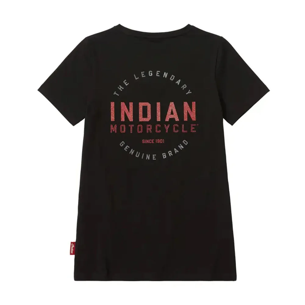 Indian Motorcycle  Polaris Womens Glitter Graphic T-Shirt Tee Soft Lightweight Comfortable
