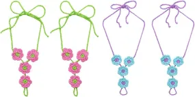 Jefferies Socks Girls Womens Beach Wedding Barefoot Sandals Crochet Cotton 2 Pair Pack