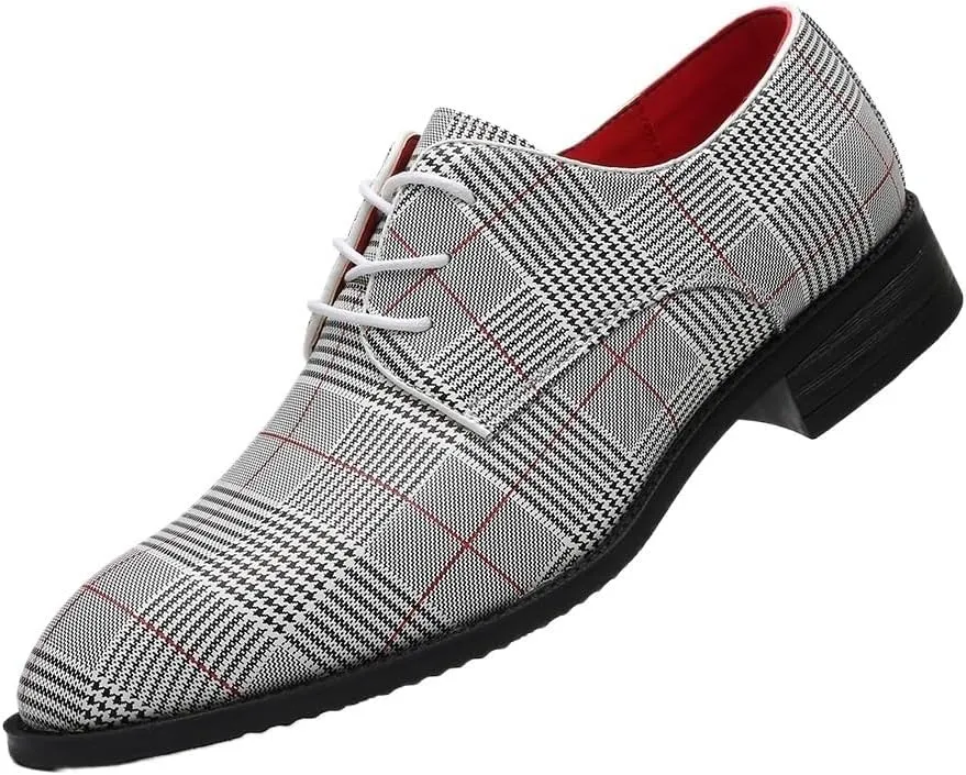 Men's Trendy Brogue Wingtip Dress Shoes Formal Business Casual Lace Up Punched Leather Oxford Office Working Derby Shoes