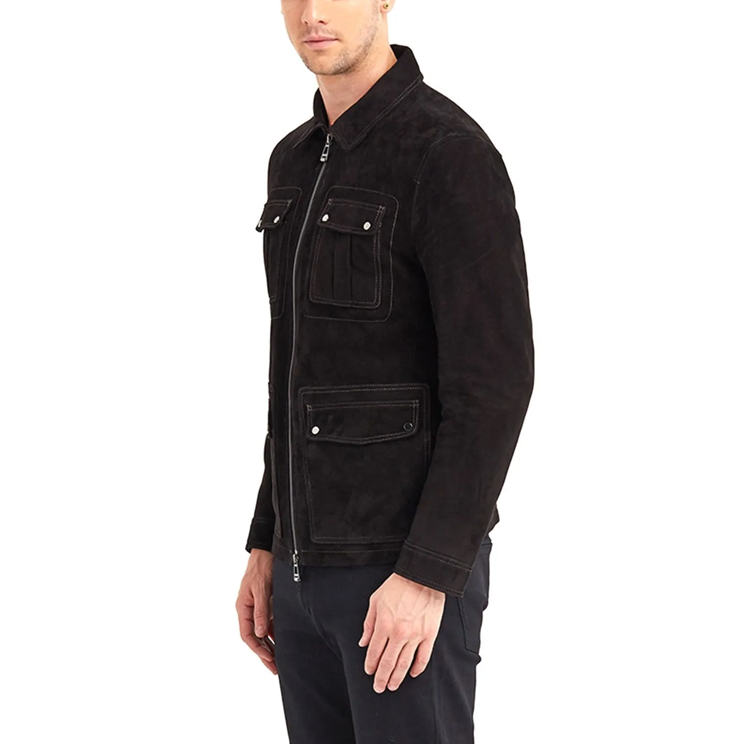 Newline Fashion Barkley 4 Pocket Leather Jacket - Black