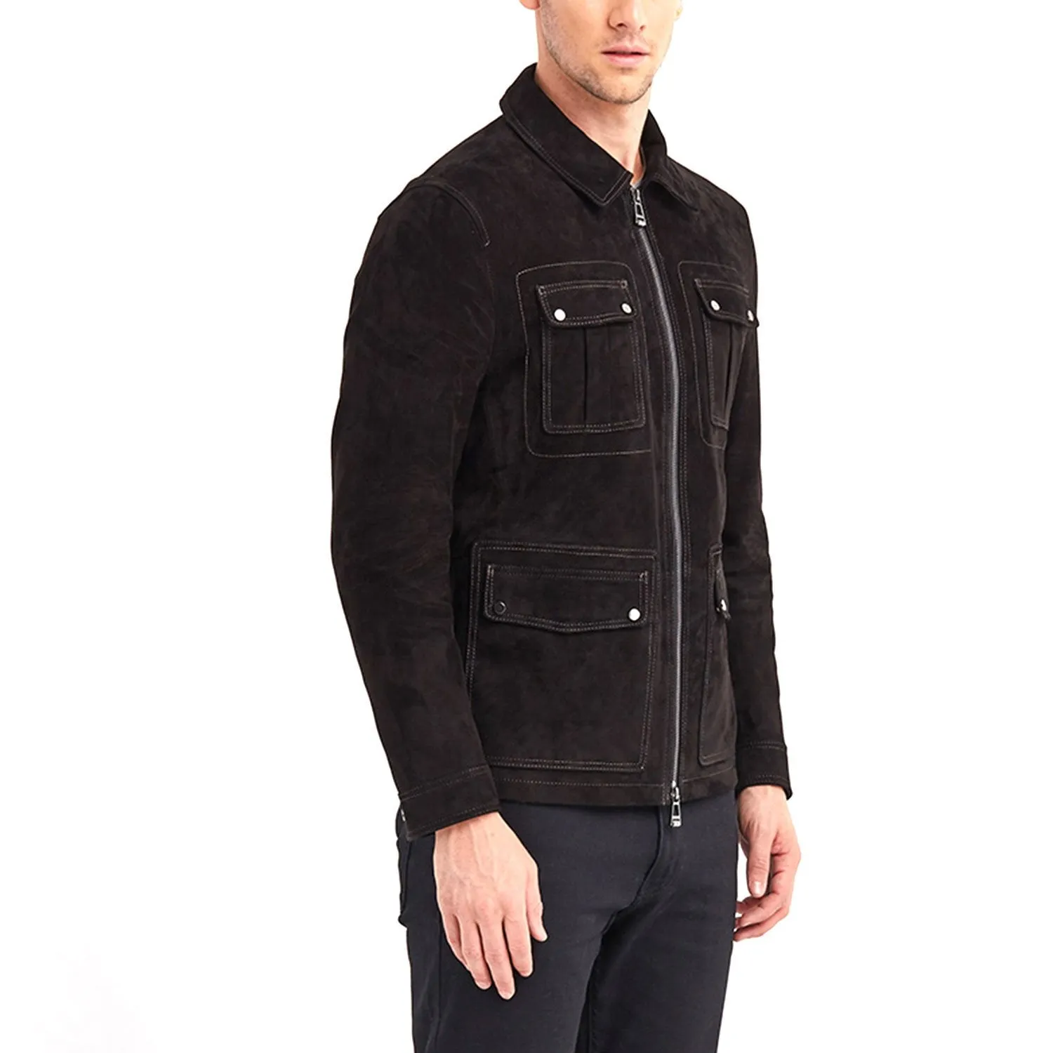 Newline Fashion Barkley 4 Pocket Leather Jacket - Black