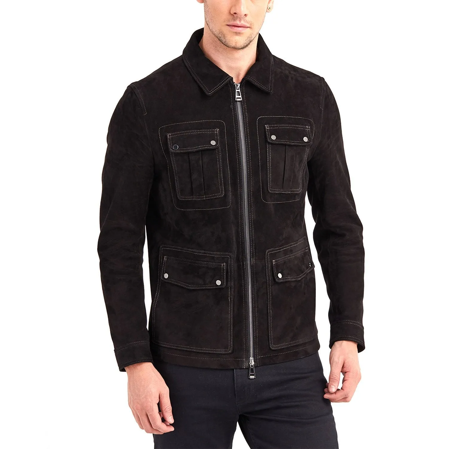 Newline Fashion Barkley 4 Pocket Leather Jacket - Black