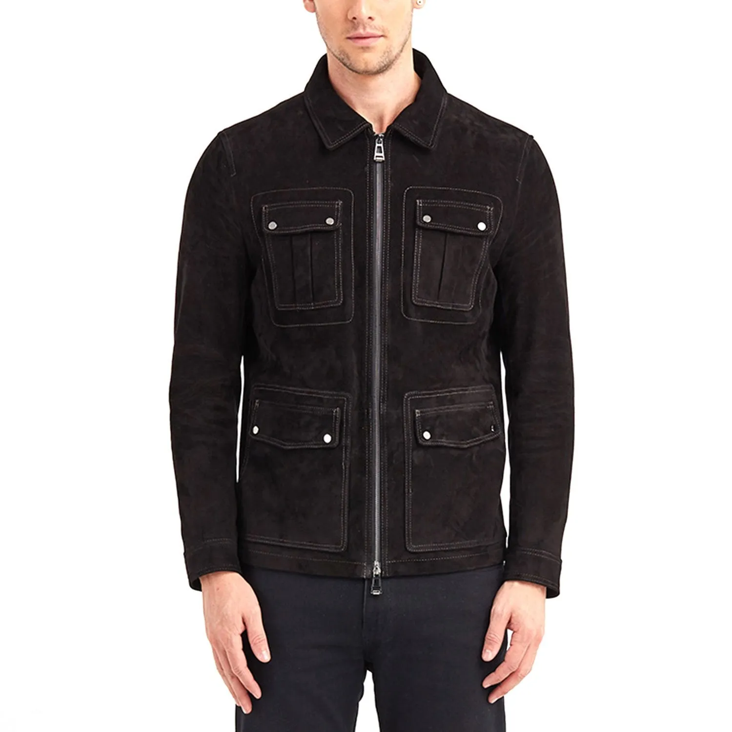 Newline Fashion Barkley 4 Pocket Leather Jacket - Black