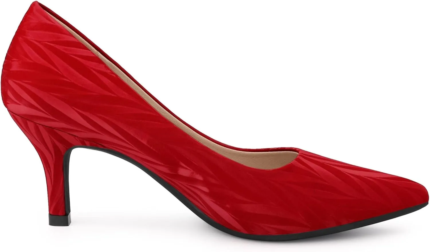 Perphy Pointed Toe Kitten Heels Pumps Leaf Print Classic Dress Wedding Shoes for Women
