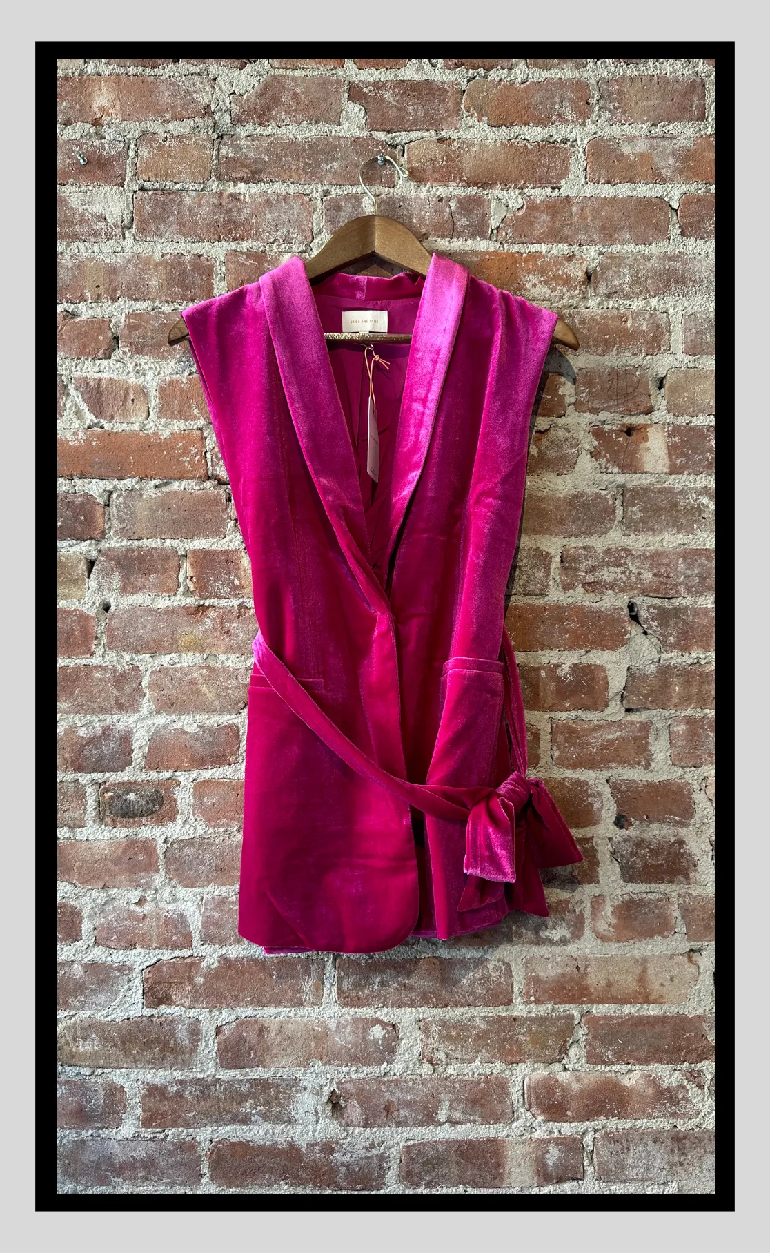 Velvet Tie-Waist Vest