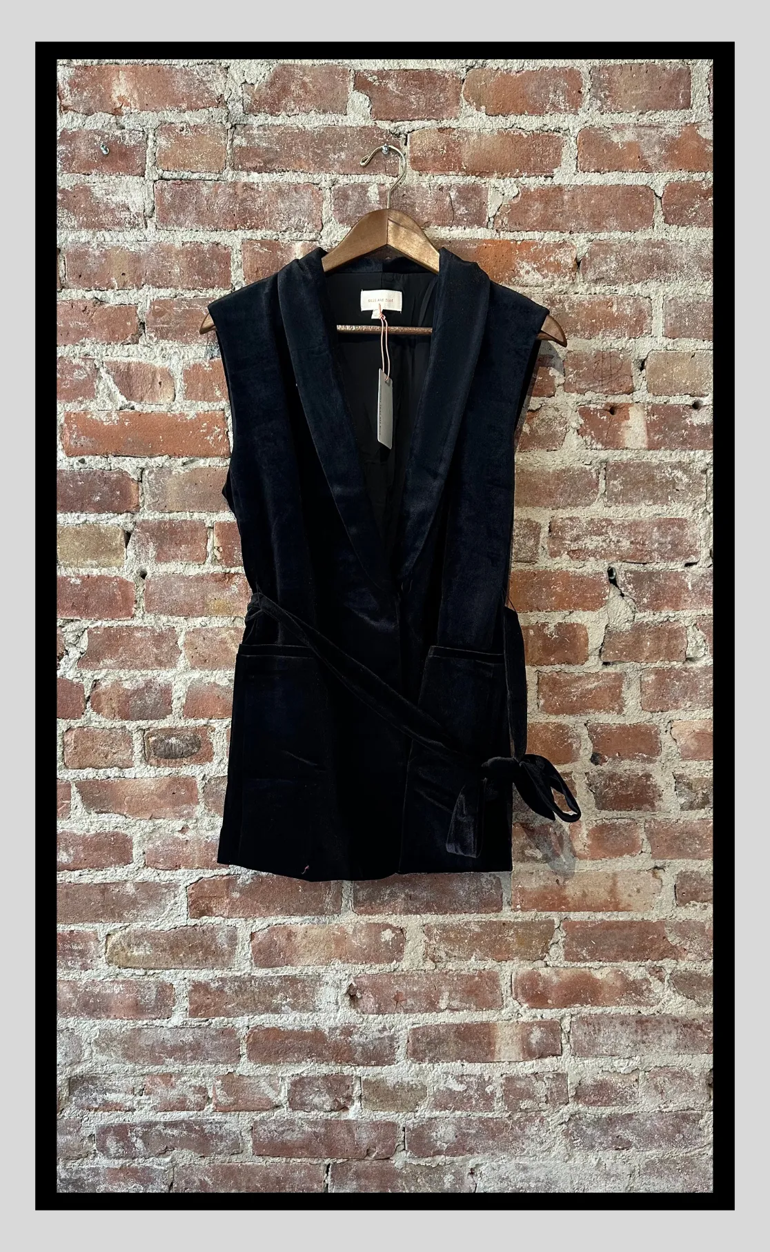 Velvet Tie-Waist Vest