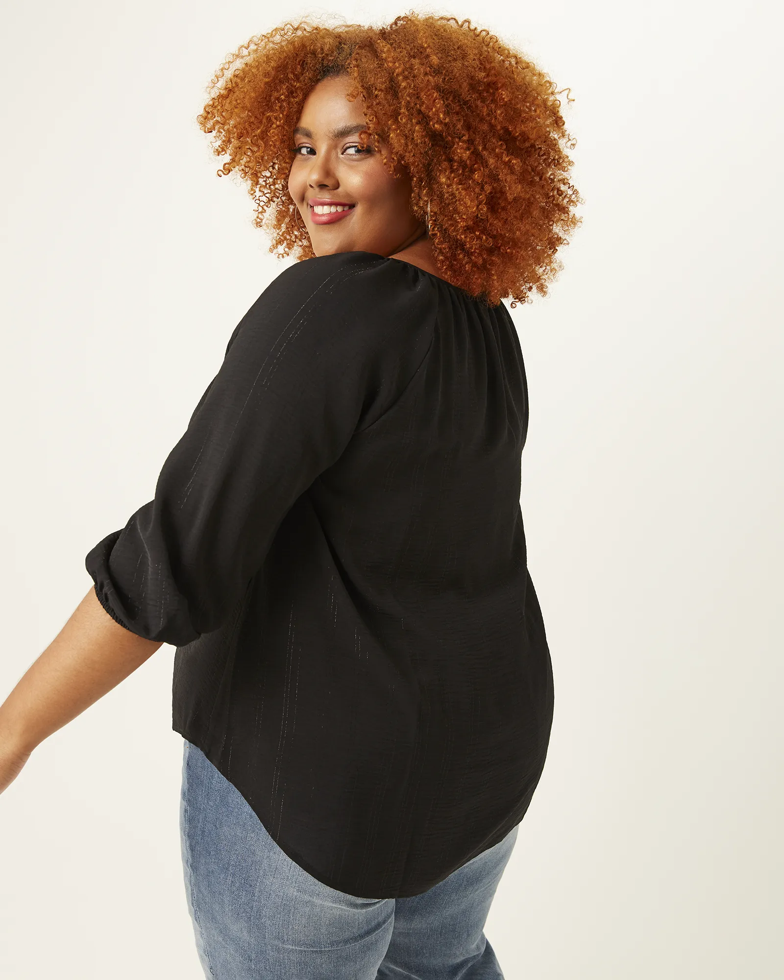 Viola Drawstring Blouse | Black