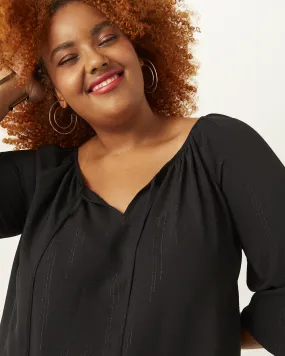 Viola Drawstring Blouse | Black