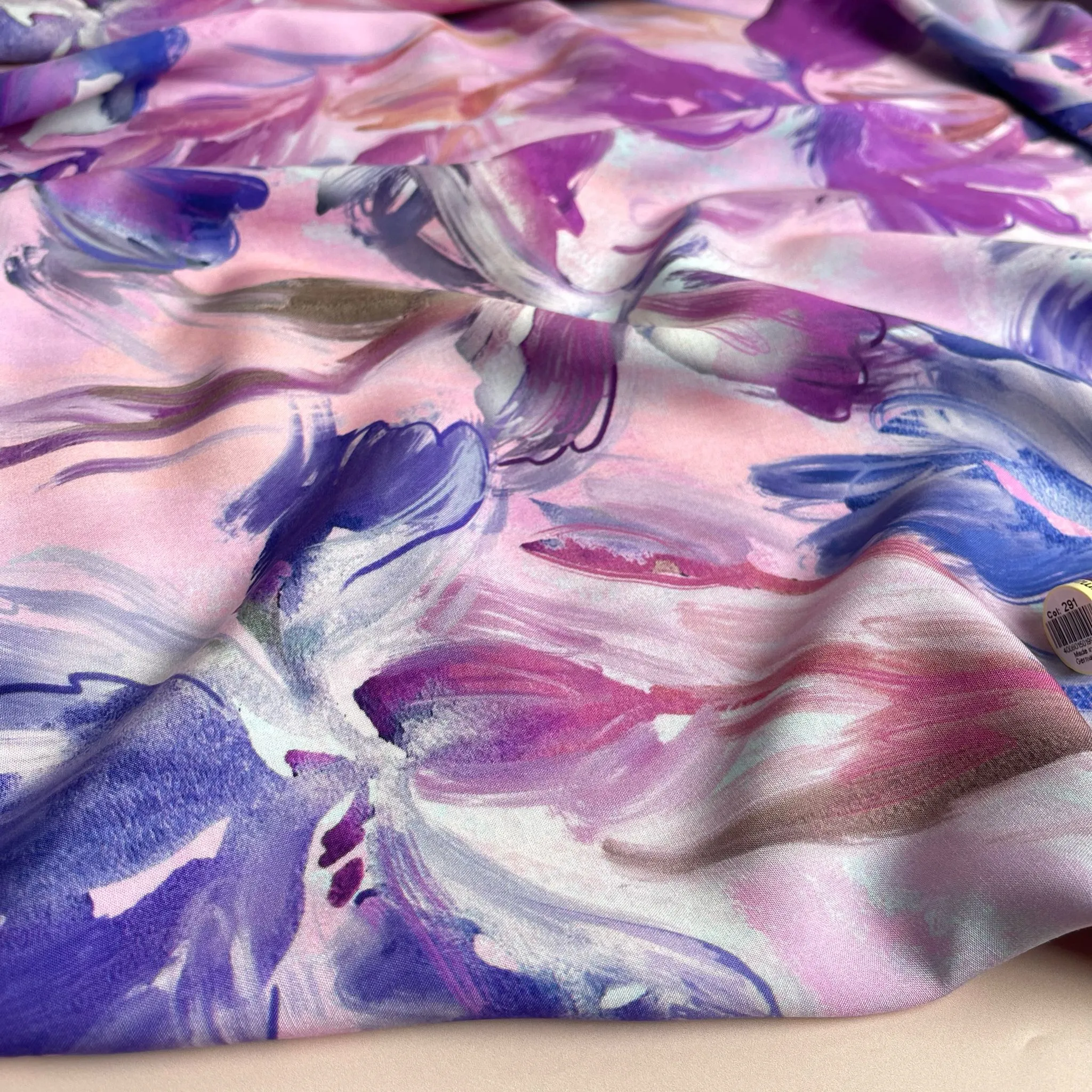 Watercolour Tulips Viscose Fabric
